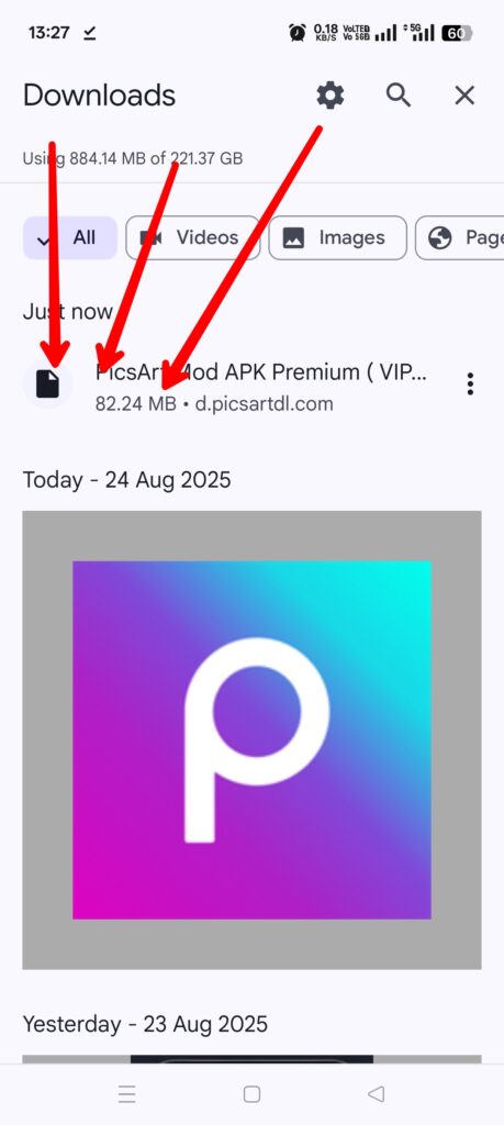 PicsArt Mod APK File 